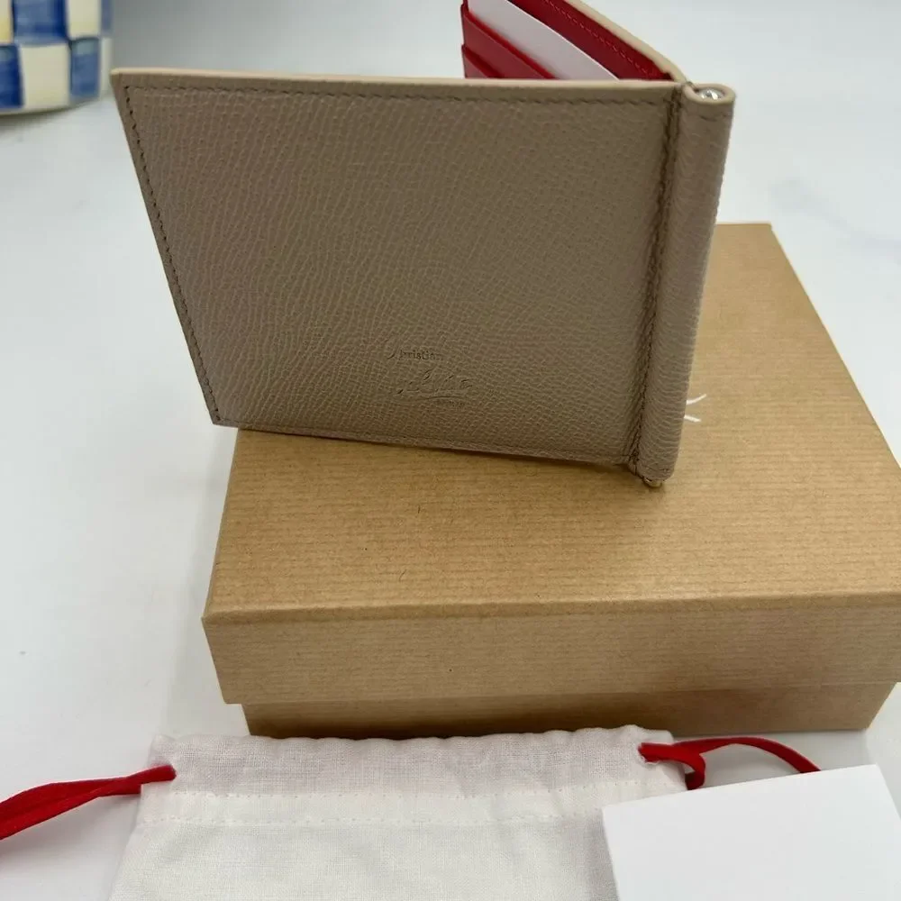 Men's Christian Louboutin calf leather wallet made in Italy NWT